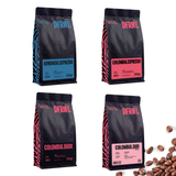 PACK DESCOBRE: Colômbia Espresso, Honduras Espresso, Colômbia Brew e Colômbia Dark