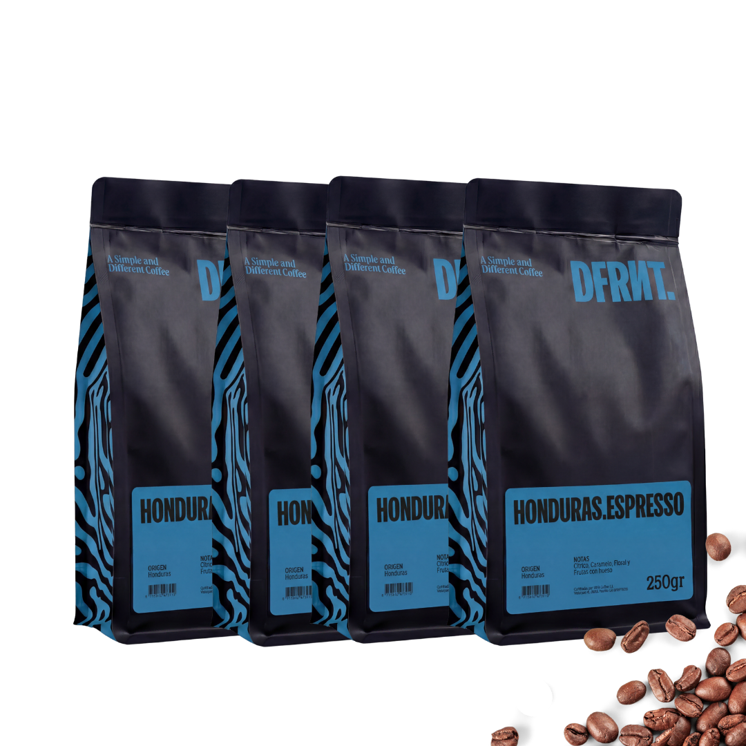 Pack 4 Sacos Honduras.Espresso | Café de Especialidade em grão / moído + Acessório DFRNT.