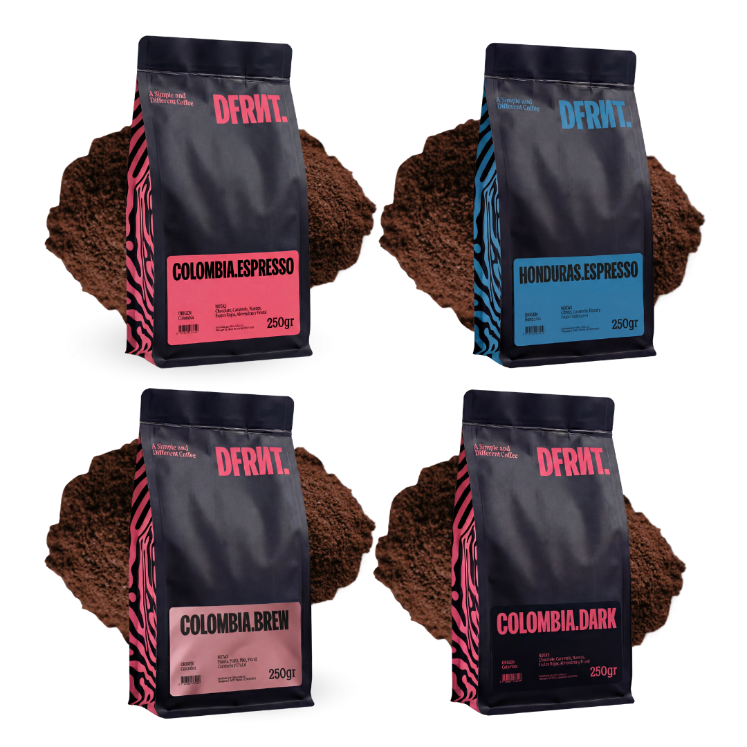 PACK DESCOBRE: Colômbia Espresso, Honduras Espresso, Colômbia Brew e Colômbia Dark