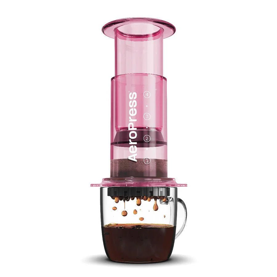 Cafetera AeroPress Clear Azul y Rosa - DFRNT.