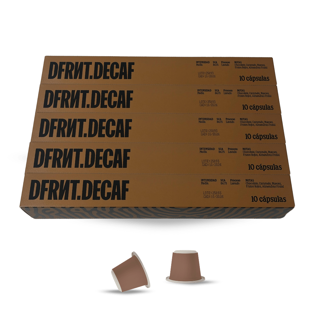 Cápsulas DFRNT.DECAF | Compatibles Nespresso | Café de especialidad Colombia | Biodegradables - DFRNT.