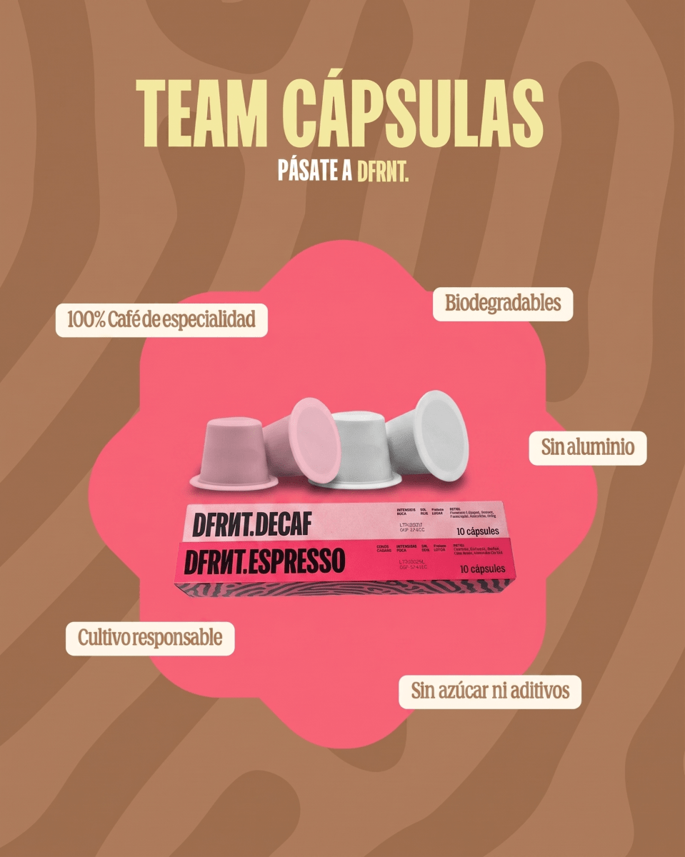 Cápsulas DFRNT.DECAF | Descafeinado | Compatibles Nespresso | Café de especialidad - DFRNT.
