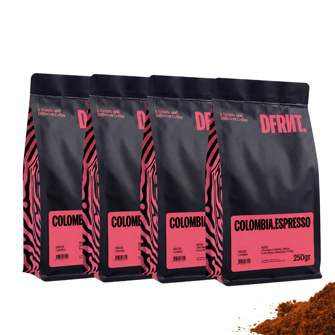 Pack 4 Sacos Colombia.Espresso Especialidade Café em grão/moído + Acessório DFRNT.