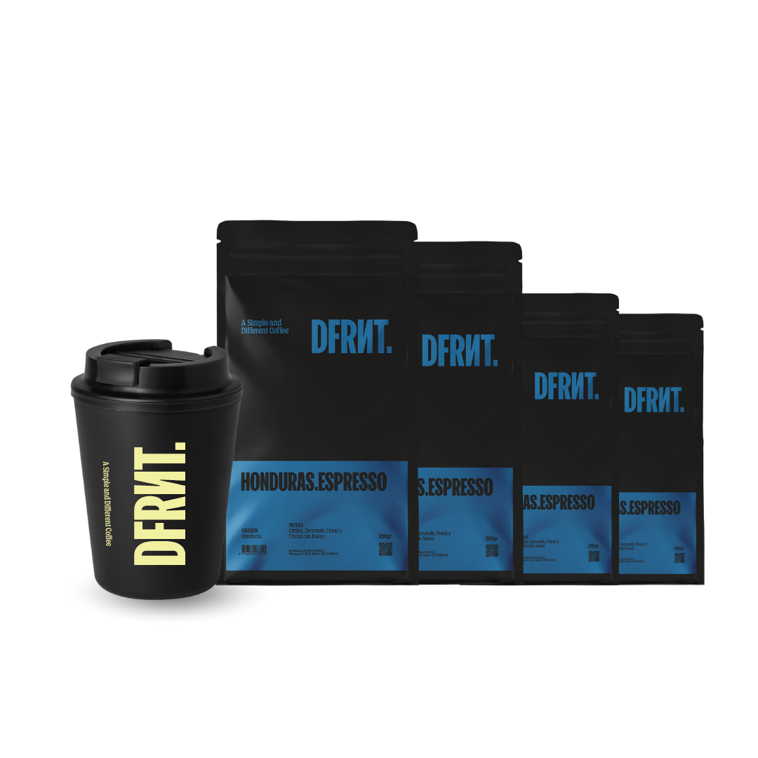 Pack 4 Bolsas Café Especialidad Espresso Honduras en grano + Accesorio DFRNT. - DFRNT.