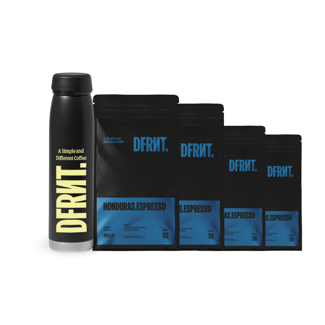 Pack 4 Bolsas Café Especialidad Espresso Honduras en grano + Accesorio DFRNT. - DFRNT.