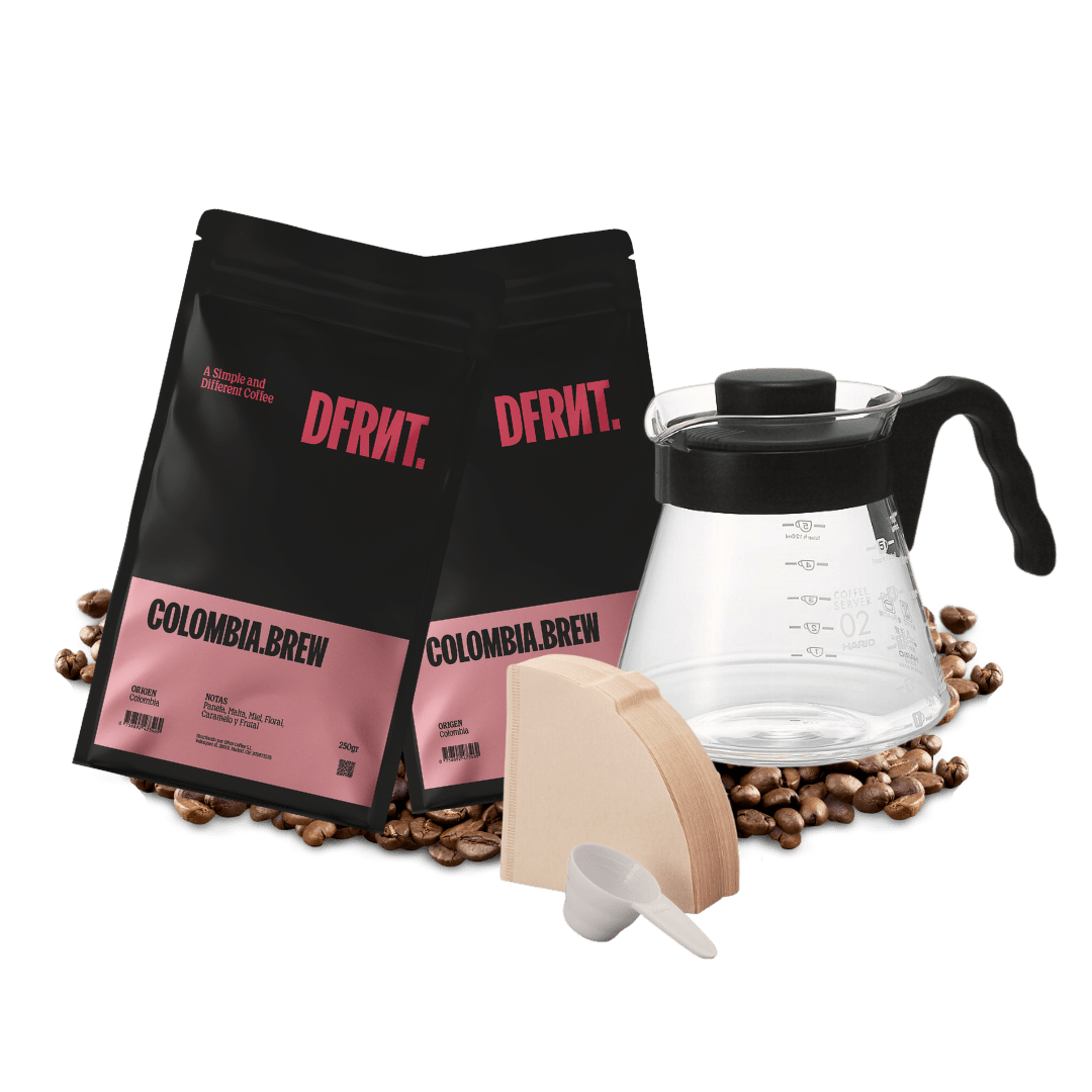 Pack Colombia.Brew 2x250gr + Cafetera V60 - DFRNT.