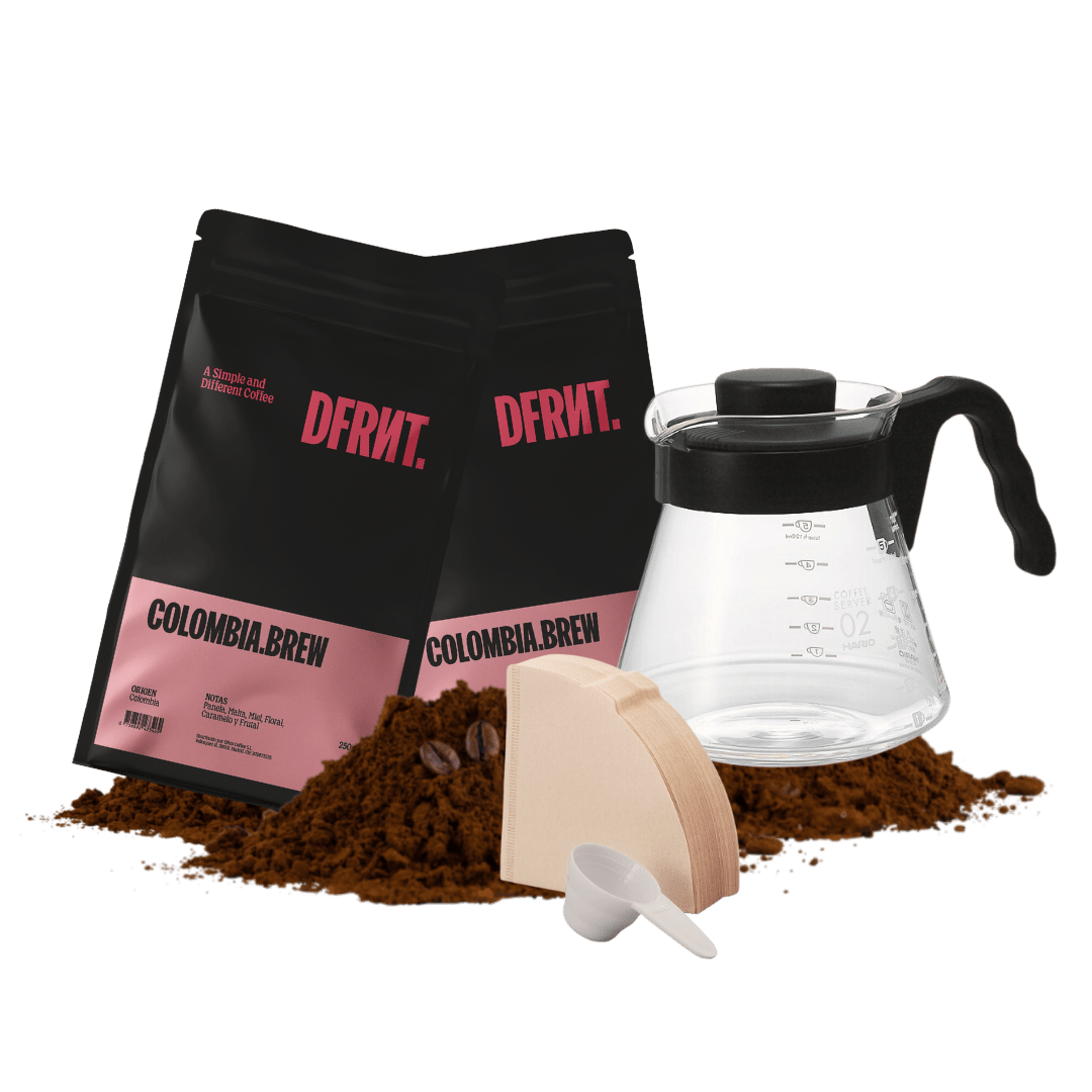Pack Colombia.Brew 2x250gr + Cafetera V60 - DFRNT.