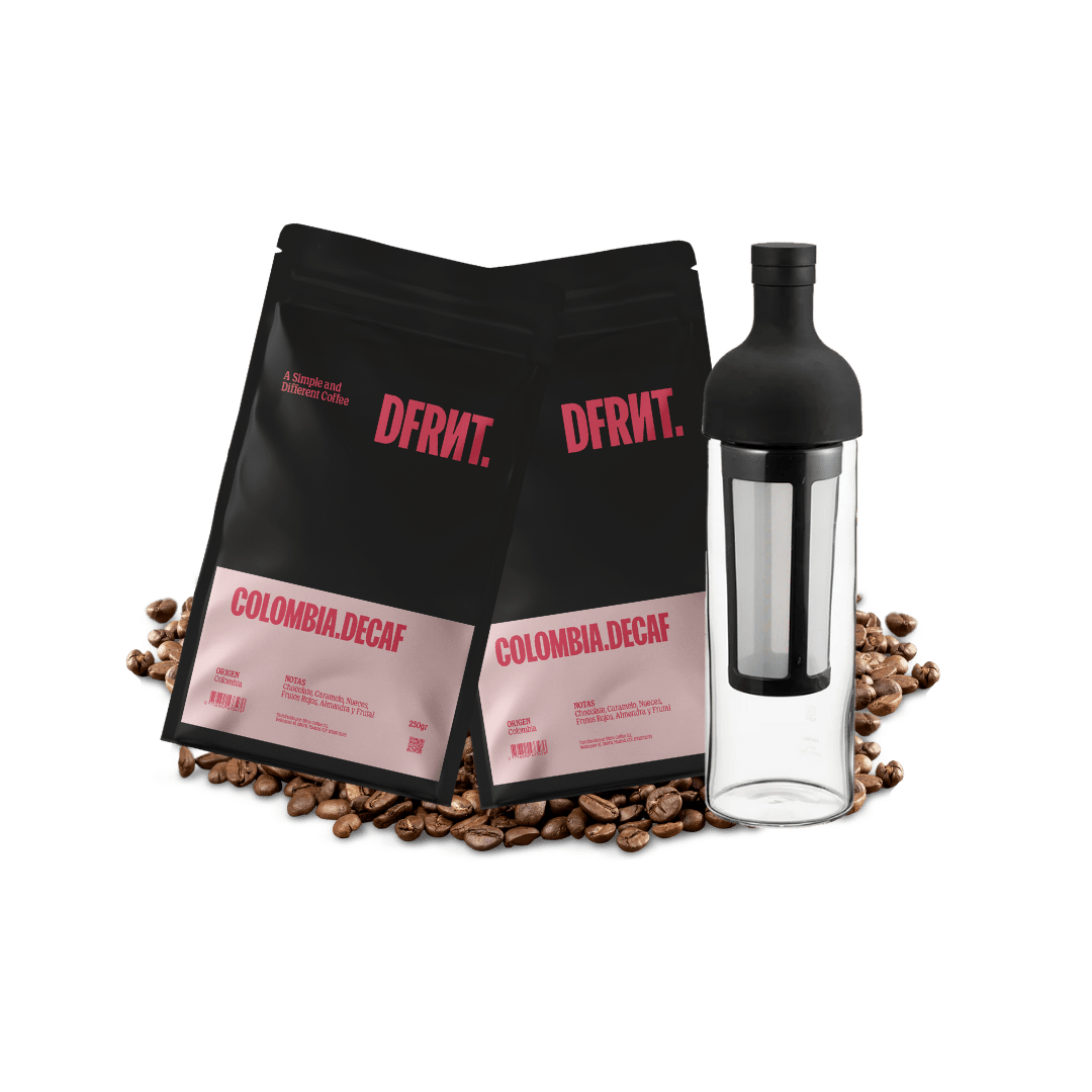 Pack Colombia.Decaf 2x250gr + Botella Hario - DFRNT.