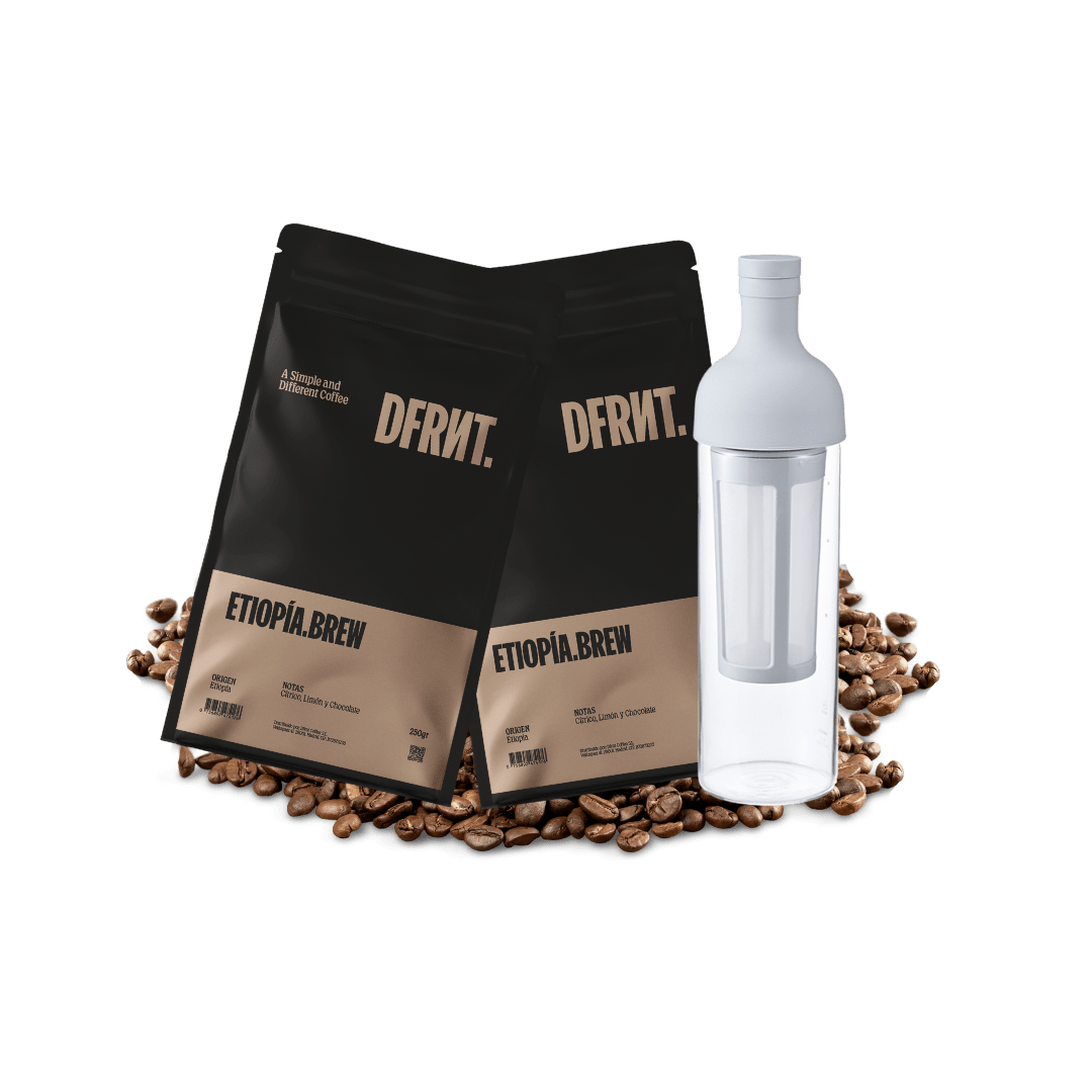 Pack Etiopía.Brew 2x250gr + Botella Hario Gris - DFRNT.
