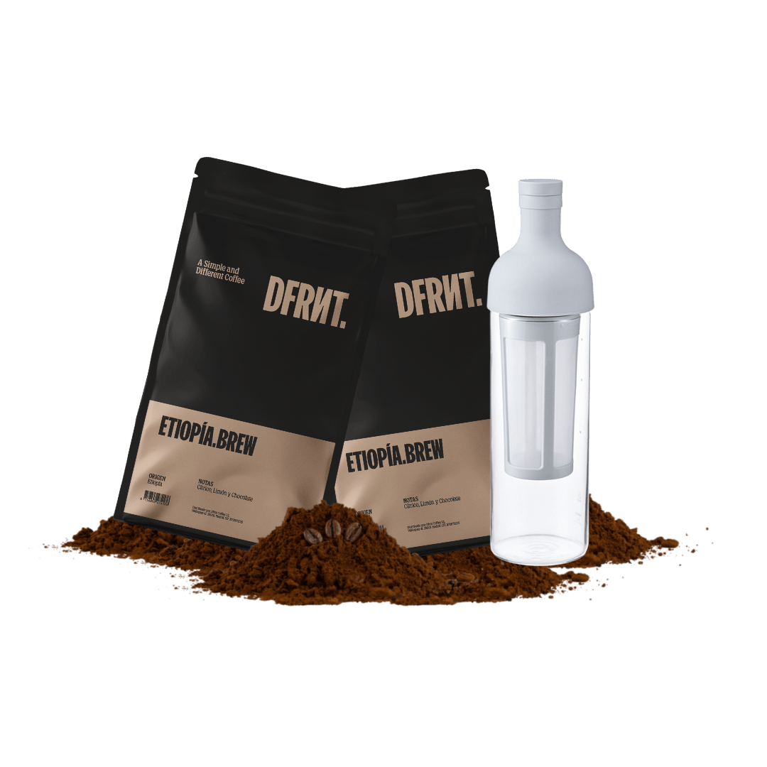 Pack Etiopía.Brew 2x250gr + Botella Hario Gris - DFRNT.